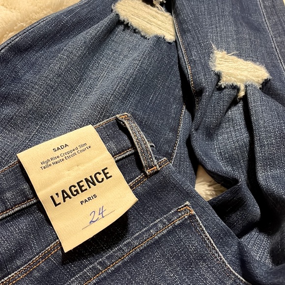 L'AGENCE New Sada High-Rise Distressed Stretch Crop Jeans, 24 - Picture 8 of 8